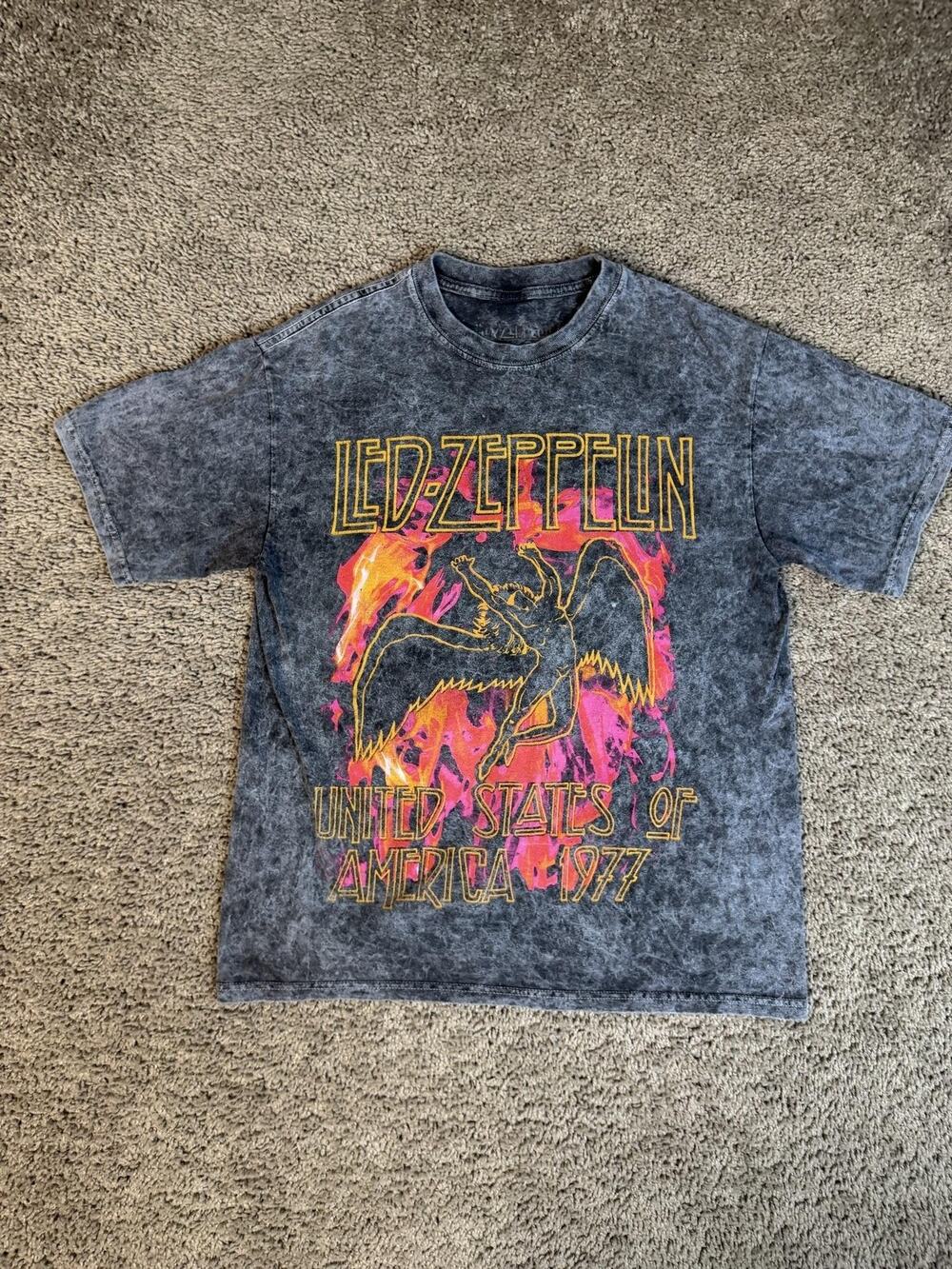Led Zeppelin Shirt Mens S Gray Band T-Shirt Crew Neck Jersey Graphic Tagless